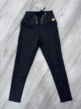 Navonella Fit XS Black High Rise Compression Leggings Corset Front